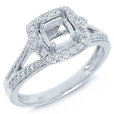 0.28ct 14k White Gold Diamond Semi-mount Ring