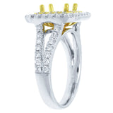 1.01ct 18k Two-tone Gold Diamond Semi-mount Ring