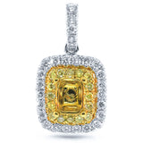 0.45ct 14k Two-tone Gold Diamond Semi-mount Pendant