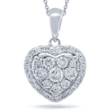 0.47ct 14k White Gold Diamond Heart Necklace