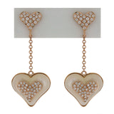 0.45ct 14k Rose Gold Diamond & Mother Of Pearl Heart Earring