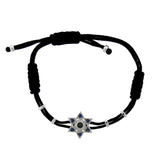 0.09ct Diamond & 0.14ct Blue Sapphire 14k White Gold Star Of David Bracelet