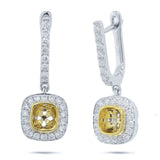 0.53ct 14k Two-tone Diamond Semi-mount Earring
