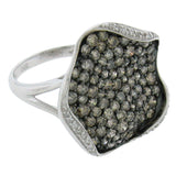 2.13ct 14k White Gold White & Champagne Diamond Ring