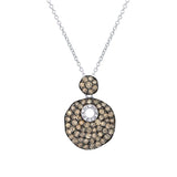 0.92ct 14k White Gold White & Champagne Diamond Pendant