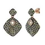 1.81ct 14k Rose Gold White & Champagne Diamond Earring
