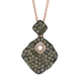 0.95ct 14k Rose Gold White & Champagne Diamond Pendant
