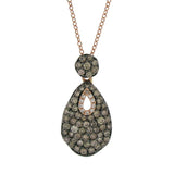 0.89ct 14k Rose Gold White & Champagne Diamond Pendant