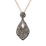 0.93ct 14k Rose Gold White & Champagne Diamond Pendant