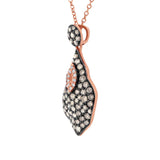 0.93ct 14k Rose Gold White & Champagne Diamond Pendant