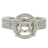 1.60ct 18k White Gold Diamond Semi-mount Ring Size 7