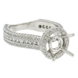 1.60ct 18k White Gold Diamond Semi-mount Ring Size 7