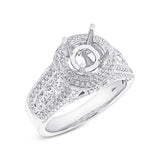 1.50ct 18k White Gold Diamond Semi-mount Ring Size 6.5
