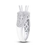 1.50ct 18k White Gold Diamond Semi-mount Ring Size 6.5