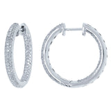 0.93ct 14k White Gold Diamond Hoop Earring