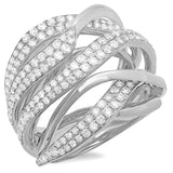 1.30ct 14k White Gold Diamond Bridge Ring