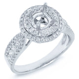 0.57ct 14k White Gold Diamond Semi-mount Ring