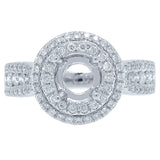 0.57ct 14k White Gold Diamond Semi-mount Ring