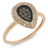 0.31ct 14k Rose Gold White & Champagne Diamond Ring