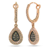 0.61ct 14k Rose Gold White & Champagne Diamond Earring