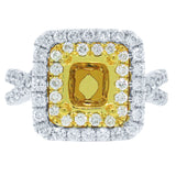 0.98ct 18k Two-tone Gold Diamond Semi-mount Ring