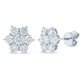 1.32ct 14k White Gold Diamond Stud Earring