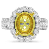 1.21ct 18k Two-tone Gold Diamond Semi-mount Ring
