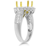1.21ct 18k Two-tone Gold Diamond Semi-mount Ring