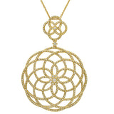 1.92ct 14k Yellow Gold Diamond Lace Necklace
