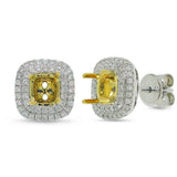 0.33ct 18k Two-tone Gold Diamond Semi-mount Earring