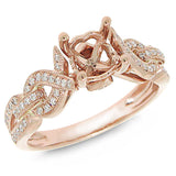 0.20ct 14k Rose Gold Diamond Semi-mount Ring