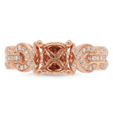 0.20ct 14k Rose Gold Diamond Semi-mount Ring