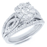 1.04ct 14k White Gold Diamond Wedding Set