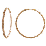 0.60ct 14k Rose Gold Diamond Hoop Earring