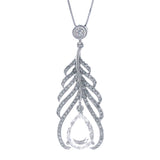0.55ct Diamond & 2.06ct White Topaz 14k White Gold Pendant