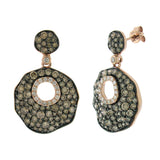 3.37ct 14k Rose Gold White & Champagne Diamond Earring