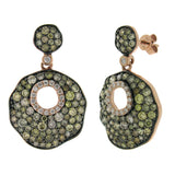 3.37ct 14k Rose Gold White & Multi-color Diamond Earring