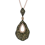 2.53ct 14k Rose Gold White & Champagne Diamond Pendant
