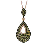 2.53ct 14k Rose Gold White & Multi-color Diamond Pendant