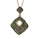 2.30ct 14k Rose Gold White & Champagne Diamond Pendant