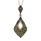 2.13ct 14k Rose Gold White & Champagne Diamond Pendant