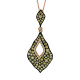 2.13ct 14k Rose Gold White & Multi-color Diamond Pendant
