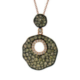 2.60ct 14k Rose Gold White & Champagne Diamond Pendant