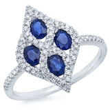 0.24ct Diamond & 0.85ct Blue Sapphire 14k White Gold Ring
