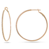0.69ct 14k Rose Gold Diamond Hoop Earring