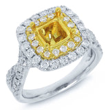 0.92ct 18k Two-tone Gold Diamond Semi-mount Ring