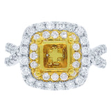 0.92ct 18k Two-tone Gold Diamond Semi-mount Ring