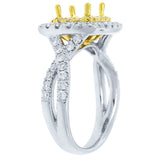 0.92ct 18k Two-tone Gold Diamond Semi-mount Ring