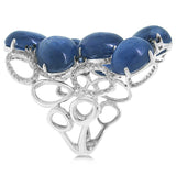 0.29ct Diamond & 22.67ct Kyanite & Blue Sapphire 14k White Gold Ring