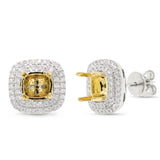0.36ct 18k Two-tone Gold Diamond Semi-mount Earring